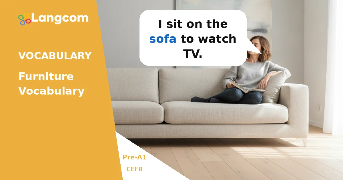 Essential Furniture Vocabulary for Pre-A1 English Learners — Pre-A1 English vocabulary lesson by Langcom