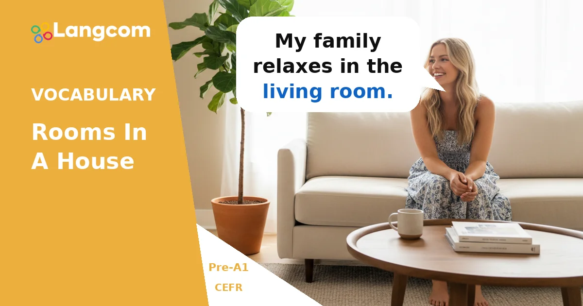 Learn Essential English: Rooms in a House (Pre-A1 Vocabulary) — Pre-A1 English vocabulary lesson by Langcom