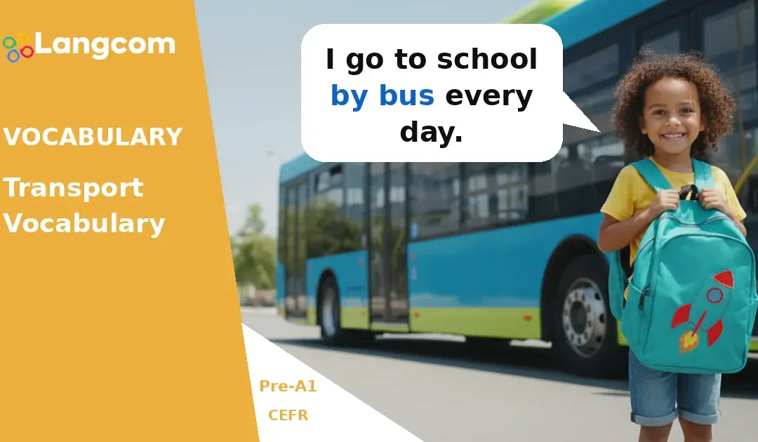 Palabras básicas relacionadas con el transporte para estudiantes de inglés de nivel Pre-A1